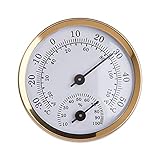 BAWAQAF An der Wand befestigtes Temperatur-Feuchtigkeits-Messgerät, Thermometer-Hygrometer für Saunaraum-H