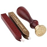 Vegena Siegelstempel und 2 Stück Siegelwachs, Briefsiegel Wachsstempel Antike Manuskript Siegelwachs Siegel Set für Retro Vintage Wachs Siegel Stemp