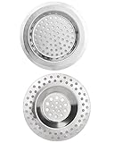 2er Set Edelstahl Abflusssieb Ø5.5cm+Ø4.7cm, Haarsieb Dusche rostfreier Edelstahl, Abflussieb Dusche schnell ablaufend Sieb für Spülbecken einfach zu reinig