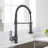 Wasserhahn Küche Schwarz Ausziehbar Küchenarmatur mit Spiralfeder 360°,VENTCY Mischbatterie küche Einhand,Spülarmaturen Küche, Messing-Kern,Keramikkartusche,Zwei Funktionen B
