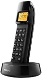 Philips D1403B/22 Telefon DECT-Telefon Schwarz Anrufer-Identifikation - Telefone (DECT-Telefon, Kabelloses Mobilteil, 50 Eintragungen, Anrufer-Identifikation, Schwarz)