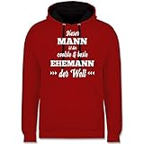 Typisch Männer - Dieser Mann ist der coolste und Beste Ehemann - XXL - Rot/Schwarz - Valentinstag - JH003 - Hoodie zweifarbig und Kapuzenpullover für Herren und D