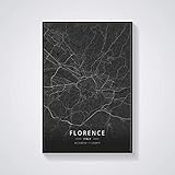 YMXCNM Leinwand Bilder,Florenz Italien Stadtplan Poster Moderne Kunstwerke Ungerahmte Bilder Drucke Personalisierung Gemälde Souvenir Geschenk Home Decor, 40X50Cm / 15.74X19.68 I