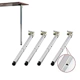 Tischbeine Klappbare Einziehbare Möbelbeine Aus Edelstahl Esstischschrank DIY-Kombinationstischbeine Tischbeine Höhenverstellbar, Feinabstimmungsschutzbasis, 50 ~ 130 Cm Optionen(Size:50cm/19.6in)
