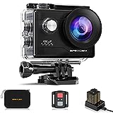 Apexcam 4K Action cam 20MP WiFi Sports Kamera Ultra HD Unterwasserkamera 40m 170 ° Weitwinkel 2.4G Fernbedienung Zeitraffer 2x1050mAh Akkus 2.0-inch LCD B