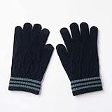 Nuoyazou Herren Herbst und Winter Plus Samt Warm Outdoor Reiten Fahren rutschfeste Handschuhe Fäustlinge Gestrickte Wolle Zeigefinger Touchscreen Fäustlinge Kälte- und Winddichte Sp