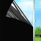 20 Packs Schwarzer Fensterschutzfilm, Nicht klebende Glasfolie, dunkle Fensterabtönungsfolie 44.3X200CM, Frosted Glass Window Sticker Privatsphäre Fensterfolie, für Schlafzimmer, Büro, Auto…