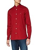 Tommy Hilfiger Herren Slim Stretch Mao Poplin Shirt Hemd, Regatta Rot, L