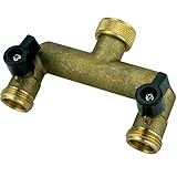 2-Wege Verteiler Wasseranschluß 3/4'IG - 2x3/4'AG Anschluss von 2 Geräten 2-fach V