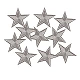 10 x Stern-Aufnäher, bestickt, mit Sternenmotiv, zum Aufnähen oder Aufbügeln, für Kleidung, Jeans, T-S
