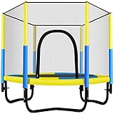 RRB Trampolin Trampolin - Home Kinder Indoor Hüpfburg Kinder Erwachsene Familienspielzeug Sprungtuch mit schützender Netzbelastung 250kg RRB Fitness Tramp