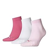 PUMA Plain 3P Quarter Socke, Pink Lady, 39-42