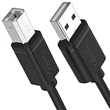 UNITEK Kabel USB A auf USB B (männlich-männlich) I 2 Meter, Standard USB 2.0, PVC, 28AWG, 100% Kupfer, Schwarz I Datenkabel für Drucker/Druckerkabel kompatibel mit PC, Notebook