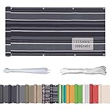 GeShanNe Balkon Sichtschutz,70 X 200CM Blickdichte Balkonabdeckung Balkonumspannung Wind und UV Schutz (189 Größen & 13 Farben) Wasserfest Mit Ösen, für Balkongeländer Terrasse G