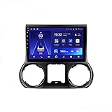 JJGG Android 10.0 Autoradio Stereo-Head Unit 9 Zoll HD Touchscreen Mit Bluetooth GPS Navigation Lenkradsteuerung Unterstützung1080p Video, Für Jeep Wrangler 3 JK 2010-2018