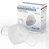 AUPROTEC 20 Stück FFP2 Maske Aupromask AM-101 Atemschutzmaske EU CE 0598 Zertifiziert EN149:2001+A1:2009 Mundschutz 5 lagig Premium Vlies DERMATEST 01/2021 *Sehr Gut* einzeln verpack