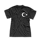 T-Shirt Türkei Türkiye Turkey Istanbul Antalya Fahne 13 Farben Herren XS - 5XL National Flagge Ankara Atatürk Süleymaniye-Moschee, Farbe/Logogröße:schwarz - Logo Weiss/Brust Herz, Größe:XL