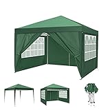 COBIZI 3x3M Pavillon mit 4 Seitenwänden Pop-Up UV-Schutz 50+ Wasserdicht Gartenfesten Faltp