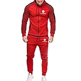 GXEBOPS Herren Trainingsanzug Set Jogginganzug Kapuzenjacke + Hose Sport Hoodie Pullover Trainingsanzug Kleidung/E / 5XL