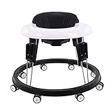 HAQMG Lauflernwagen Baby Walker 3 In 1 Faltbarer Wanderer for Baby Mädchen Oder Gehen-hinter Säuglingskind-Wanderer Mit Rädern, Komfortables Kissen, Starke Tragfähigkeit (Color : Black)
