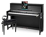 Classic Cantabile UP-1 SM E-Piano Deluxe Set (inklusive Pianobank, Kopfhörer und Klavierschule, Dämpfersimulation, MP3-Recorder, Mic In, OLED Display, 40 hochwertige Sounds, 3 Pedale) schw