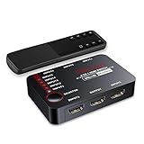 TESmart 5x1 HDMI Switch 5 In 1 Out 4K@60Hz, HDMI Switcher CEC & Automatische Umschaltung mit IR Fernbedienung, 5 Ports HDMI Umschalter Kompatibel mit HDTV DVD Xbox PS4 Apple Roku TV