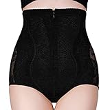 Gansadie Corsage für Damen, hohe Taille, Korsett mit Spitze, Reißverschluss, Korsett, hohe Taille, Schwarz , 38