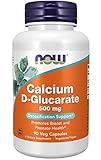 Now Foods Calcium-D-Glucarat, 500mg, 90 vegane Kapseln, Laborgeprüft, Glutenfrei, Sojafrei, Ohne Gentechnik
