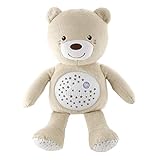 Chicco First Dreams Baby Bär Plüsch-Teddybär, weicher Projektor mit Nachtlicht, Lichteffekten und entspannenden Melodien, Beige - Kinderspielzeug 0+ M