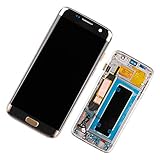 Duotipa Super AMOLED Display Kompatibel mit Samsung Galaxy S7 Edge SM-G935F SM-G935FD SM-G935W8 5.5 inch LCD Display Bildschirm Digitizer Ersatzdisplay Assembly mit Rahmen + Werkzeugen(Gold)