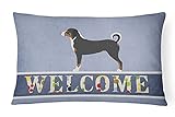 Caroline's Treasures Appenzeller Sennenhund Welcome Deko-Kissen aus Leinenstoff, Mehrfarbig, 12H x16W