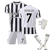 KiKa Monkey Juv Home Stadium FCJ No. 7 Cristiano Ronaldo Red Jersey Fußballtrikot für Kinder mit Socken Fußballtrikot für Erwachsene, rot, L