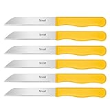 Fixwell® Obst- und Gemüsemesser, gelb I scharfes Küchenmesser für Obst & Gemüse, Sägeschliff – sehr langlebig, rostfrei I spülmaschinenfest & lebensmittelecht | 100% Made in Germany seit 1955