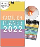 Familienplaner 2022 Kalender 2022 Wandkalender 5 Spalten Das Original 23 x 43cm Planer 2022 Familienkalender 2022 Jan-Dez22 Kalender Sticker für Müll Abfall Tasche Ferien - Spielefabrik B