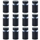 12pcs Werbeschraube Werbung Schraube Glas-Abstandshalter, Schilder Abstandshalter, Schraubabstandshalter, Schilderhalter Abstandschrauben Abstandshalter für Glases, Edelstahl (Mattschwarz 12x20mm)