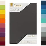 Lavea Jersey Topper Spannbettlaken, Topper Spannbetttuch, Topper Serie Maya, 200x220cm für Boxspring- und Wasserbetten, Anthrazit, 100% Baumwolle, hochwertige Verarbeitung, mit Gummizug