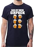 Kompatibel mit Oktoberfest Trachtenshirt Herren - Das ist Mein Sixpack - Bier - weiß - M - Navy Blau - Sixpack Shirt Mann - L190 - Tshirt Herren und Männer T-S