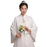 YAOMEI Damen Schals Spitze Stickerei Halstücher Stola Umschlagtücher Umschlagtücher Halstuch Hochzeiten Braut Bridemaids Abendgarderobe (Weiß)