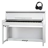 Classic Cantabile UP-1 WM E-Piano (88 Tasten, 3-fach Sensorik, Twinova-Piano Funktion, 22 Effekte, Dämpfersimulation, MP3-Recorder, Mic In, OLED Display, 40 hochwertige Sounds, 3 Pedale) weiß