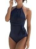GOSOPIN Damen Badeanzug Einteiliger Badeanzug Halfter Beachwear Bademode Rückenfrei Oberteile O