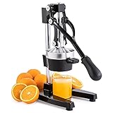 CO-Z Manuelle Saftpresse aus Edelstahl Hand Saftpresse Zitruspresse Orangenpresse Zitronenpresse Obstpresse Fruchtpresse mit Hebel Hand Entsafter ca. 6,5 Kg (Schwarz)