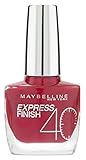 Maybelline New York Make-Up Nailpolish Express Finish Nagellack Cherry/Ultra schnelltrocknender Farblack in sattem Kirschrot, 1 x 10