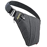 Asgens Umhängetasche Sport Brusttasche Praktische Anti-Diebstahl-Sicherheits-Umhängetasche Wasserdichte Umhängetasche Tragbar für Jugendliche und Erwachsene Reisen im Freien（Grau/Für Rechtshänder）