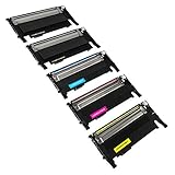 5 Toner kompatibel für Samsung Xpress C410W CLP-365/SEE CLP-365 360 CLX 3300 3305 FN FW Xpress C 460 FW Series - CLT-K406S CLT-C406S CLT-M406S CLT-Y406S - Schwarz je 1500 Seiten, Color je 1000 S