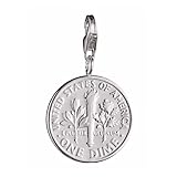 Vinani Charm Anhänger One Dime glänzend Münze Sterling Silber 925 HOD