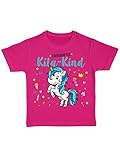 clothinx Kinder T-Shirt Bio Kindergartenstart Zauberhaftes Kita-Kind Pink/Türkis Größe 92