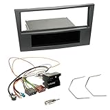 Einbauset : Autoradio Radioblende Radio Blende mit Ablagefach - charcoal + Quadlock Adapter+Antennenadapter+Entriegelungswerkzeug für Opel Antara, Astra H, Corsa D, Zafira B ab 2004