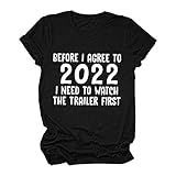 T-Shirt Damen GroßE GrößEn Hemd Rundkragen Buchstabe Drucken Kurzarmshirt GroßE GrößEn Leicht Sommer Pullovers Sweatshirt Weich Hautfreundlich Bluse Tops B