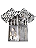 HerFav Schmuck-aufbewahrung Stapelbarer Schmuck Behälter Organizer, Samt Kommode Schublade Einsatz für Ohrring Halskette Armband Ring, Schmuck Display Fächer, 6er S