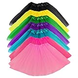 baotongle 7 Stücke Tüllrock Ballettrock Tütü Minirock Prinzessin Tüllrock für Party M